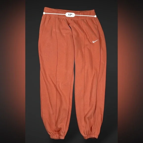 Nike Women’s Rust Orange Sportswear Essential Fleece Joggers Sweatpants Size L - Picture 12 of 17